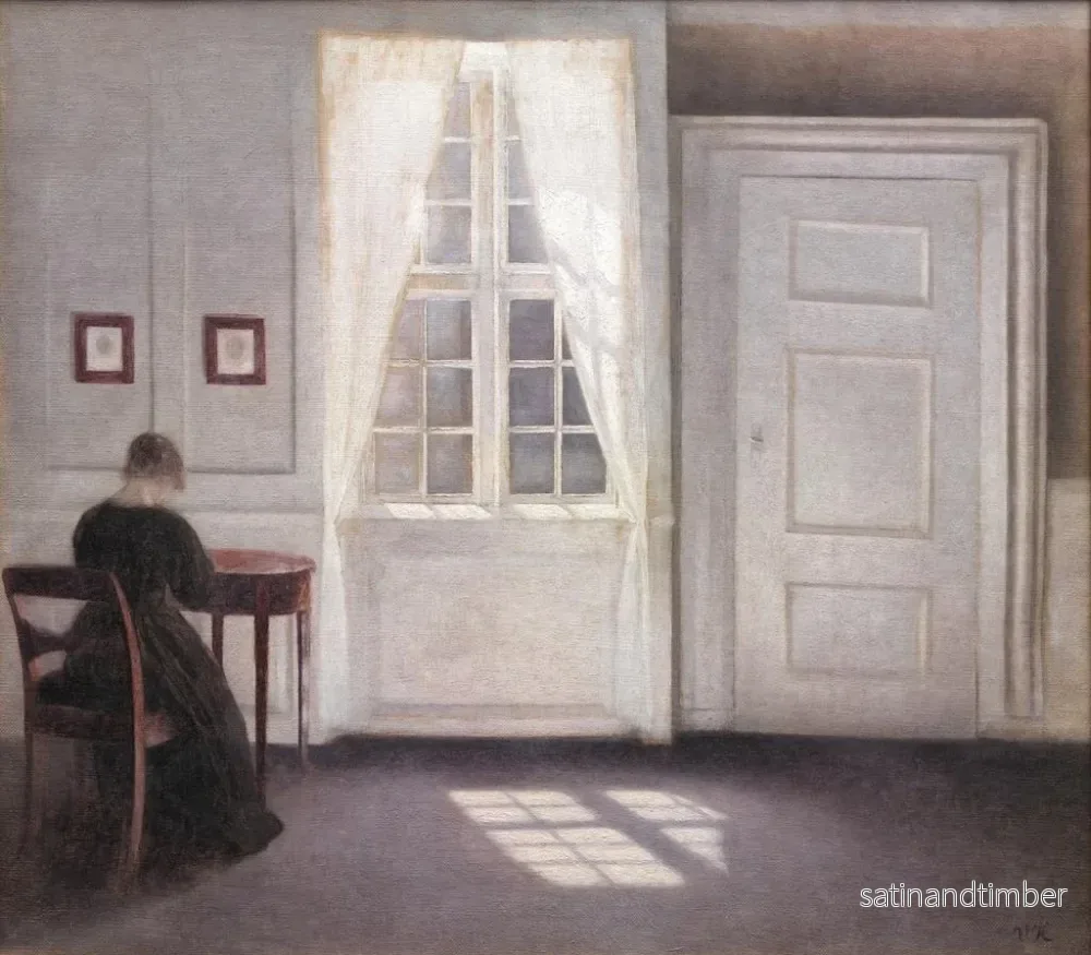Reproduktion av målningen inomhus vid Strandgade, solljus på golvet - Vilhelm Hammershøi - Bild 2