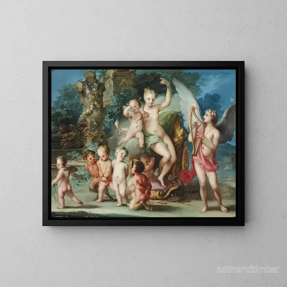 Reproduktion av målningen Le Triomphe de Vénus et de Cupidon - Ignazio Stern