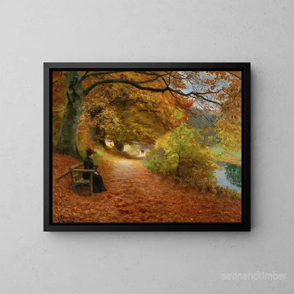 Reproduktion av målningen Sentier boisé en automne - Hans Andersen Brendekilde