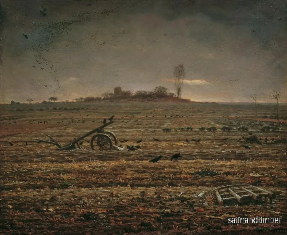 Reproduktion av målningen La plaine de Chailly avec herse et charrue - Jean-François Millet - Bild 2