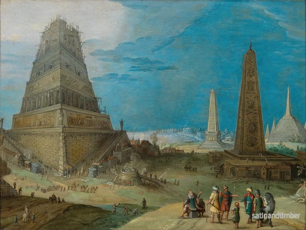 Reproduktion av målningen Nimrod som övervakar byggandet av Babels torn - Hendrick van Cleve III - Bild 2