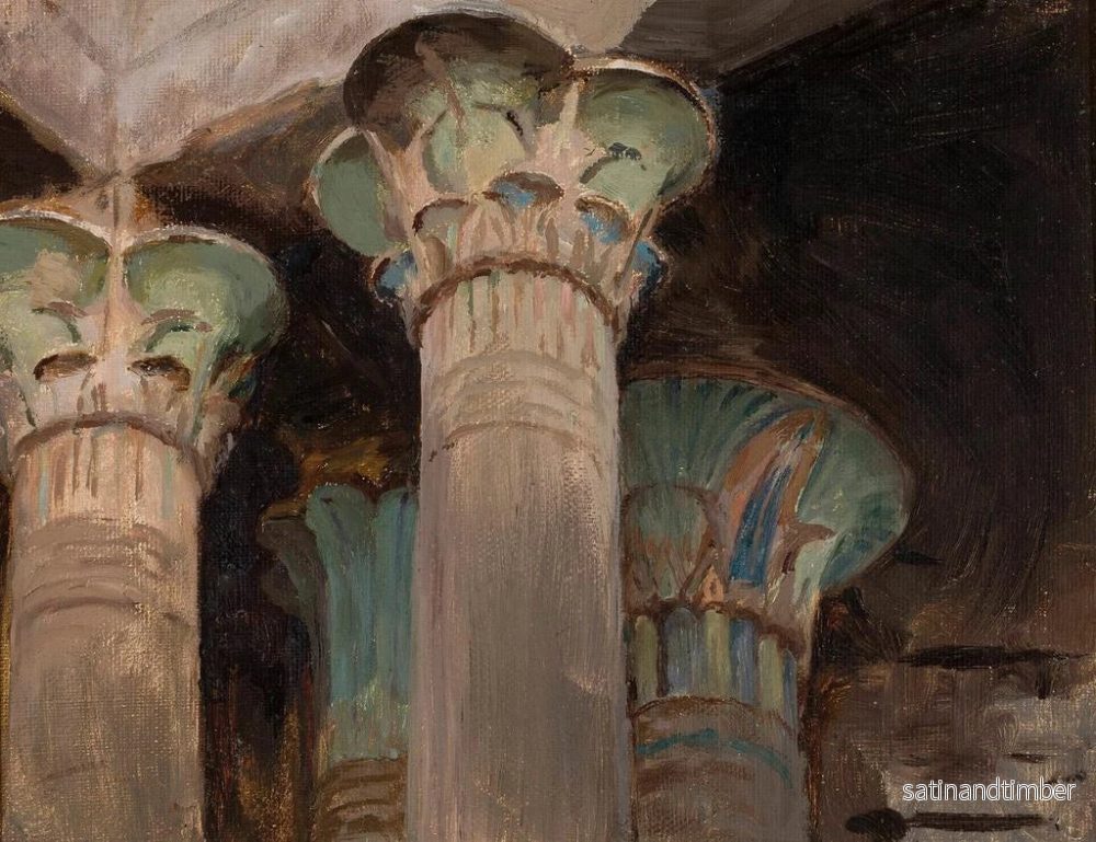 Reproduktion av målningen Capitelles d'Isis i templet av Isis under resan i Egypten - Jan Cybis - Bild 2