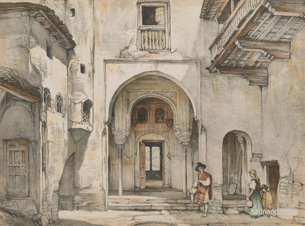 Reproduktion av målningen av skisser och teckningar av Alhambra i London - John Frederick Lewis - Bild 2