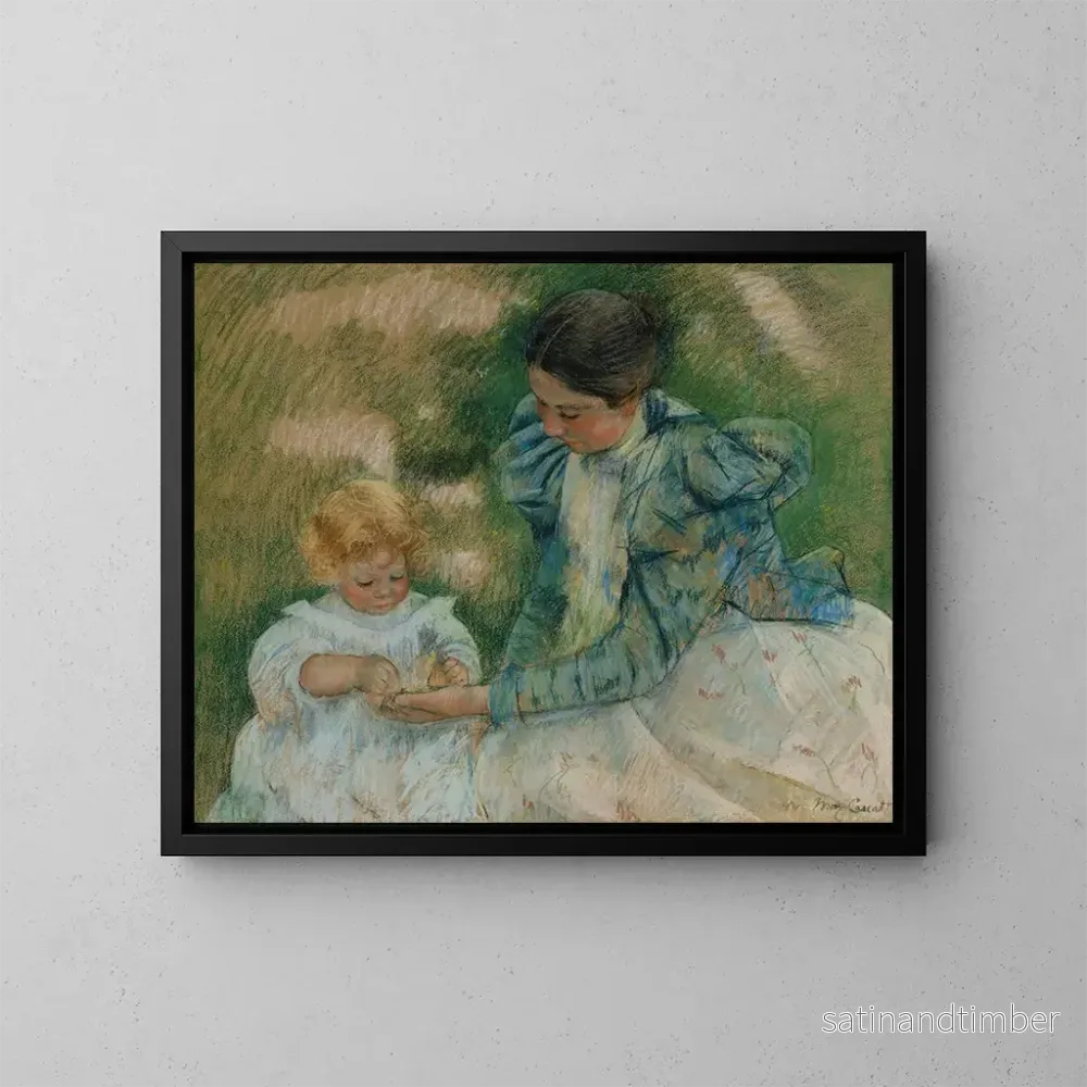 Reproduktion av målningen Mor som leker med ett barn - Mary Cassatt