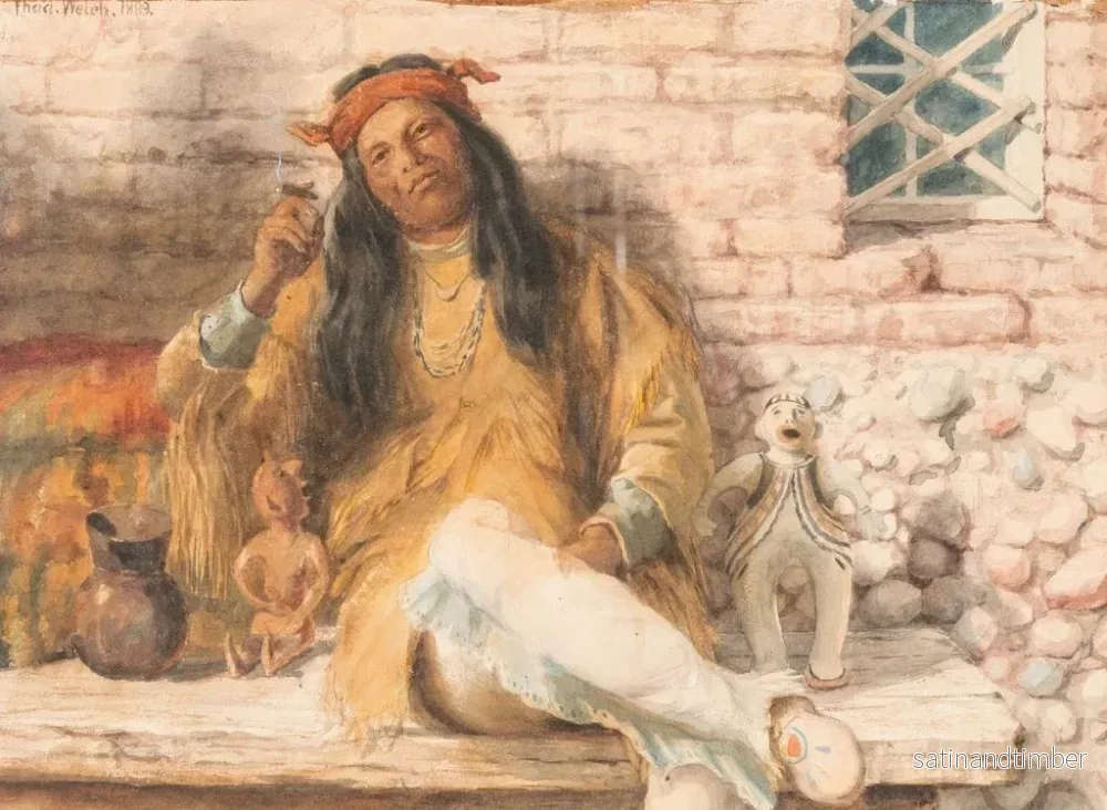 Reproduktion av målningen Repos de l'après-midi - Thaddeus Welch - Bild 2