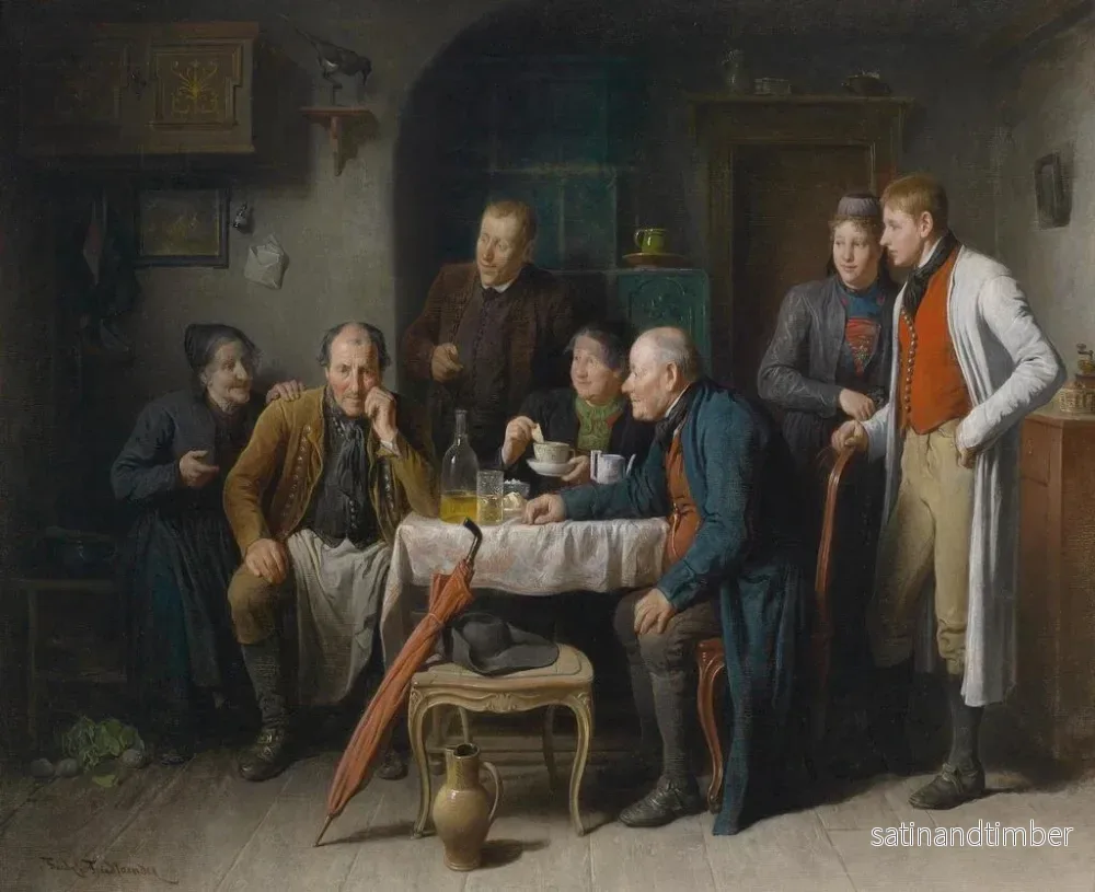 Reproduktion av målningen La demande en mariage - Friedrich Friedländer - Bild 2