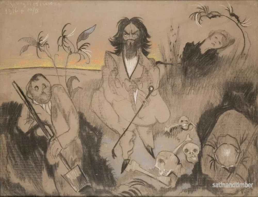 Reproduktion av målningen Monolog av gravskändare - Stanisław Ignacy Witkiewicz - Bild 2