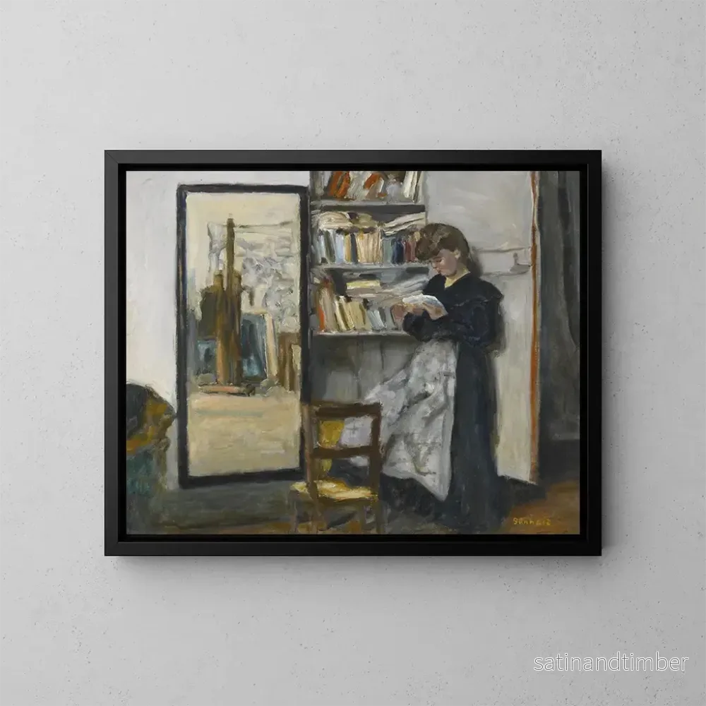 Reproduktion av målningen La lecture - Pierre Bonnard
