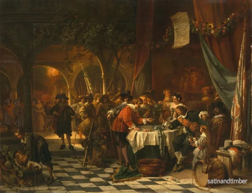 Reproduktion av målningen Le roi des tireurs - Jean Auguste Henri Leys - Bild 2