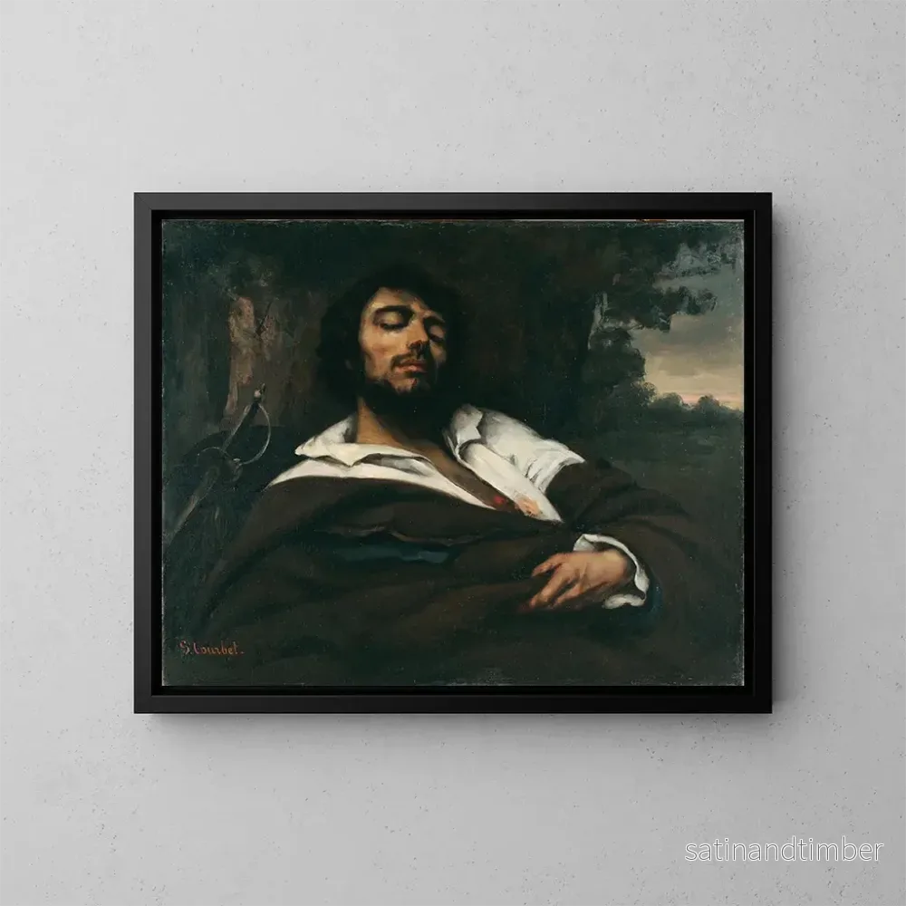 Reproduktion av målningen Le blessé - Gustave Courbet