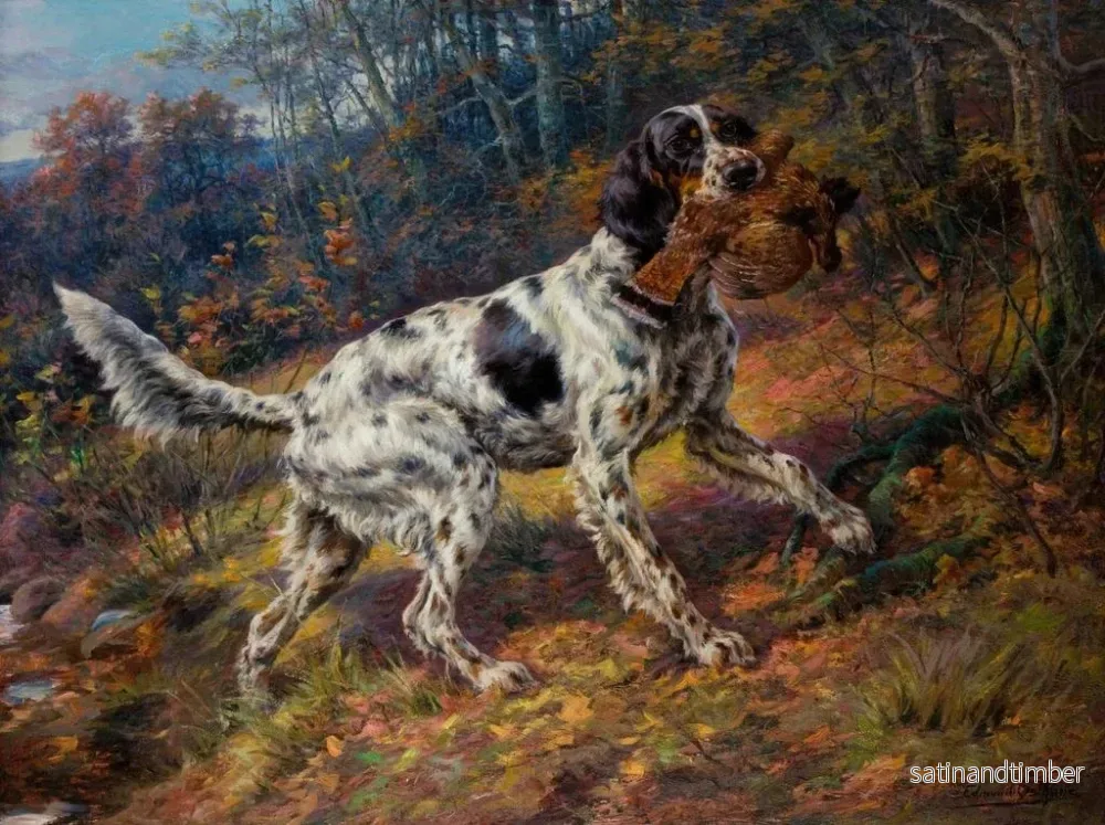 Reproduktion av målningen Setter engelska med en fasan - Edmund Henry Osthaus - Bild 2