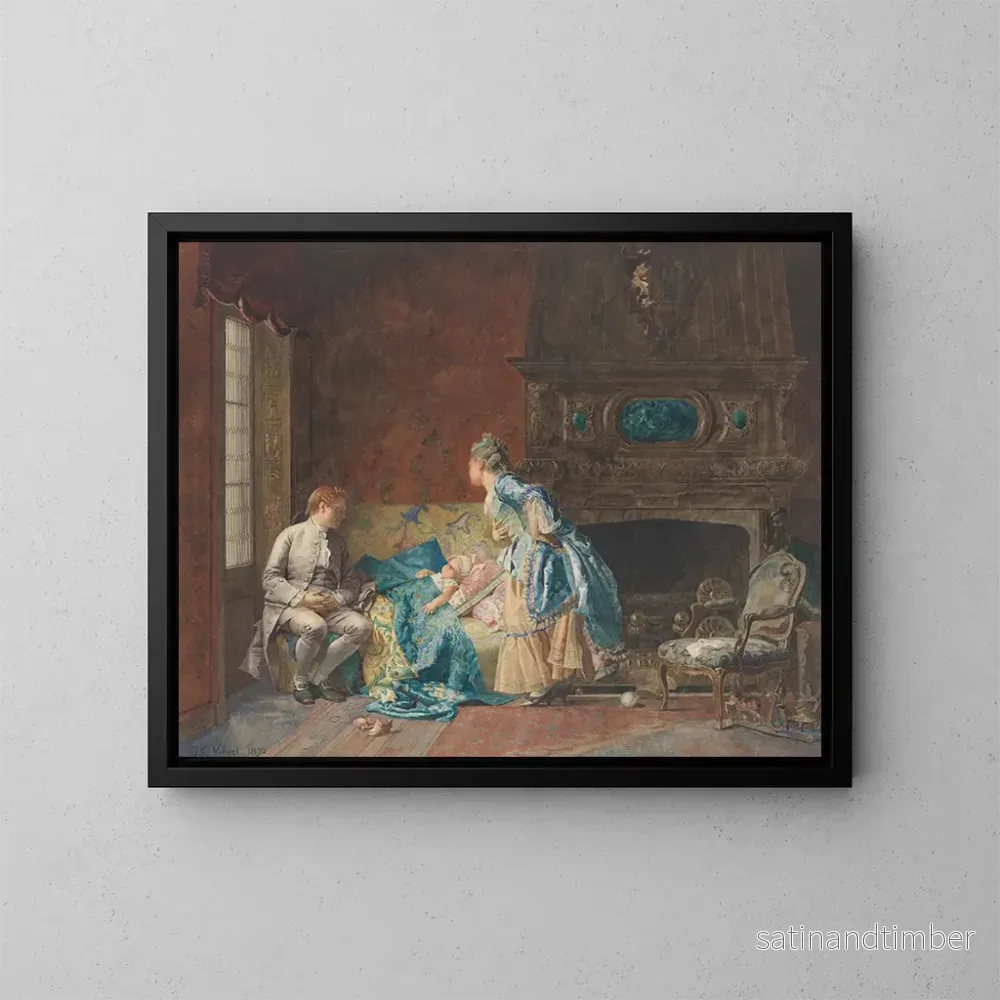 Reproduktion av målningen Le premier bébé - Jehan Georges Vibert