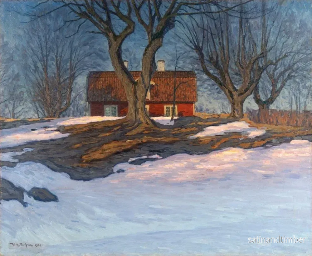 Reproduktion av målningen Kväll i mars i Södermanland - Vilhelm Behm - Bild 2