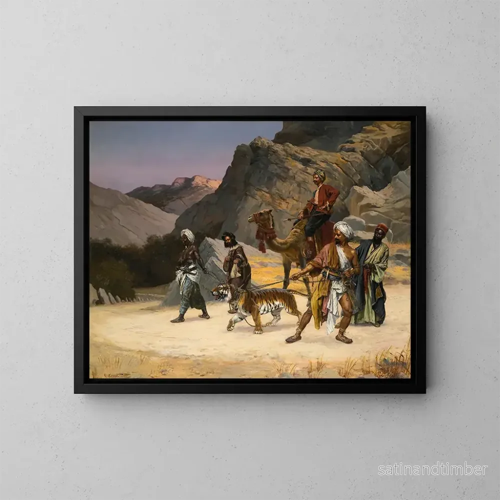 Reproduktion av målningen En fångad tiger - Rudolf Ernst