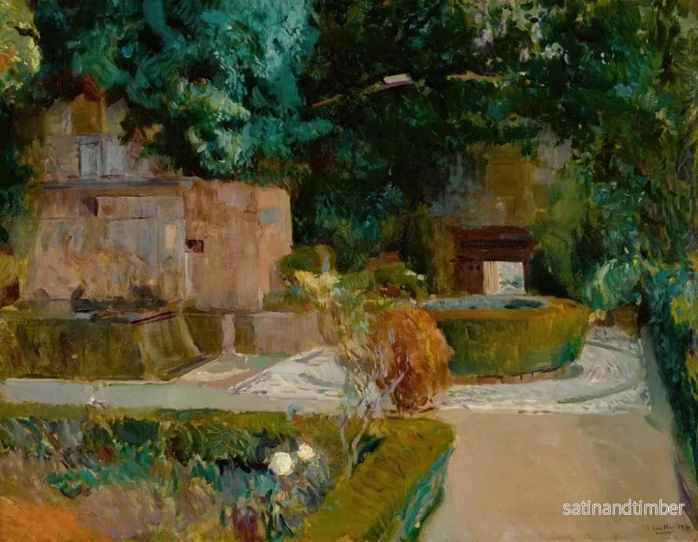 Reproduktion av målningen av trädgården Jardin des Adarves, Alhambra, Granada - Joaquín Sorolla - Bild 2