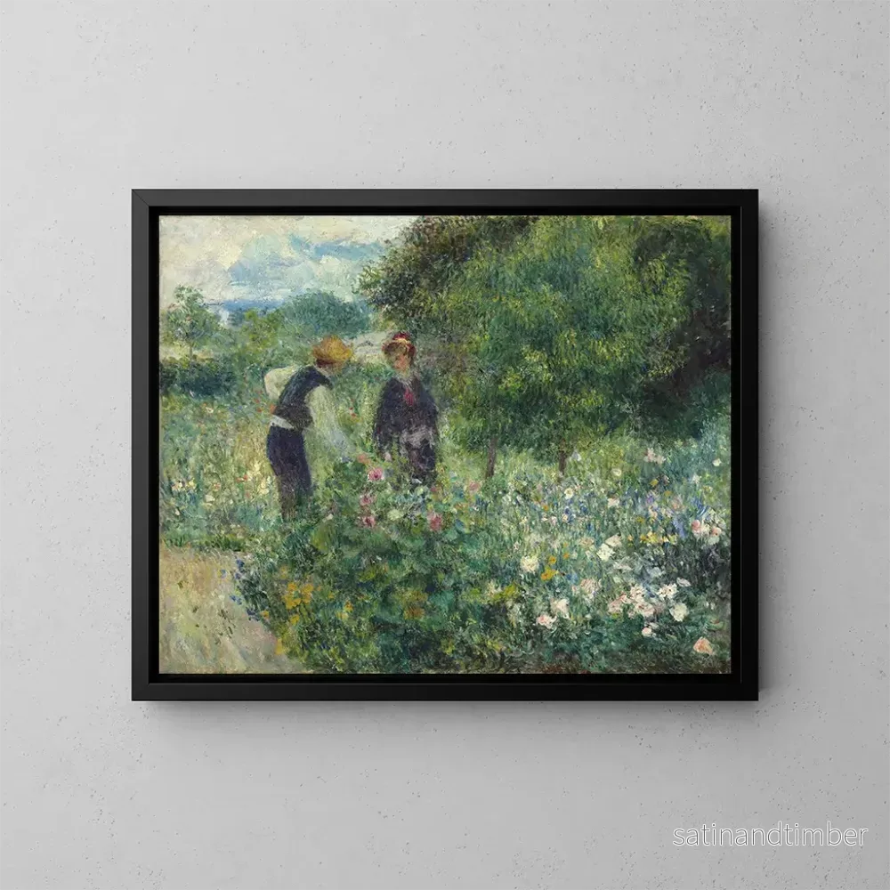 Reproduktion av målningen Cueillir des fleurs - Pierre-Auguste Renoir