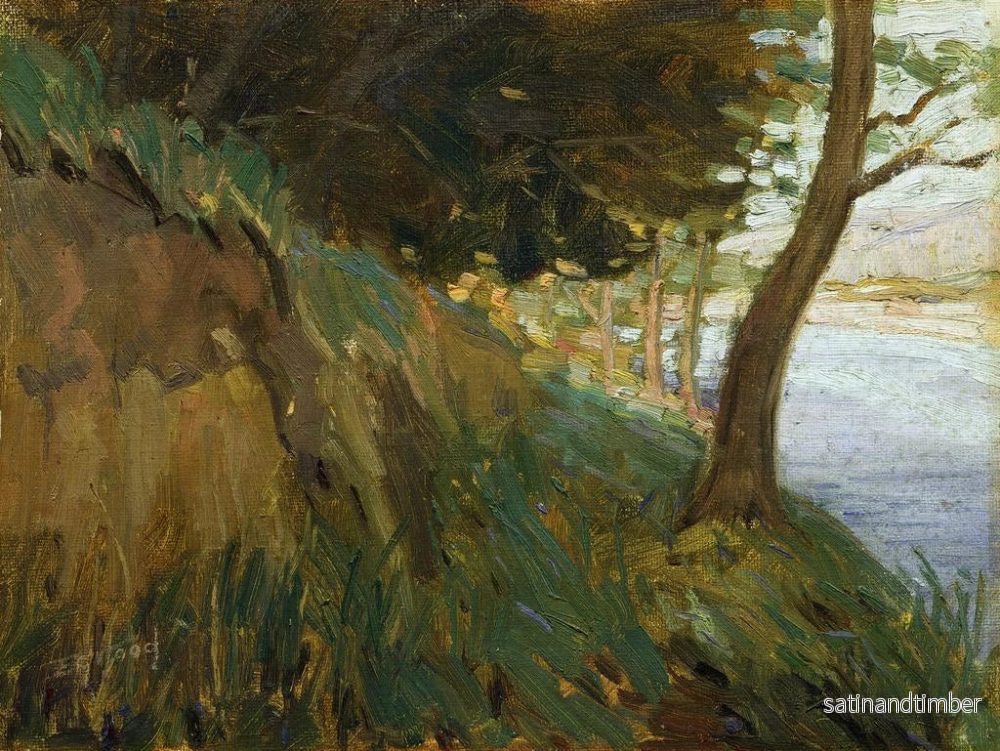 Reproduktion av målningen Utsikt över Hutt-floden västerut - Ernest George Hood - Bild 2
