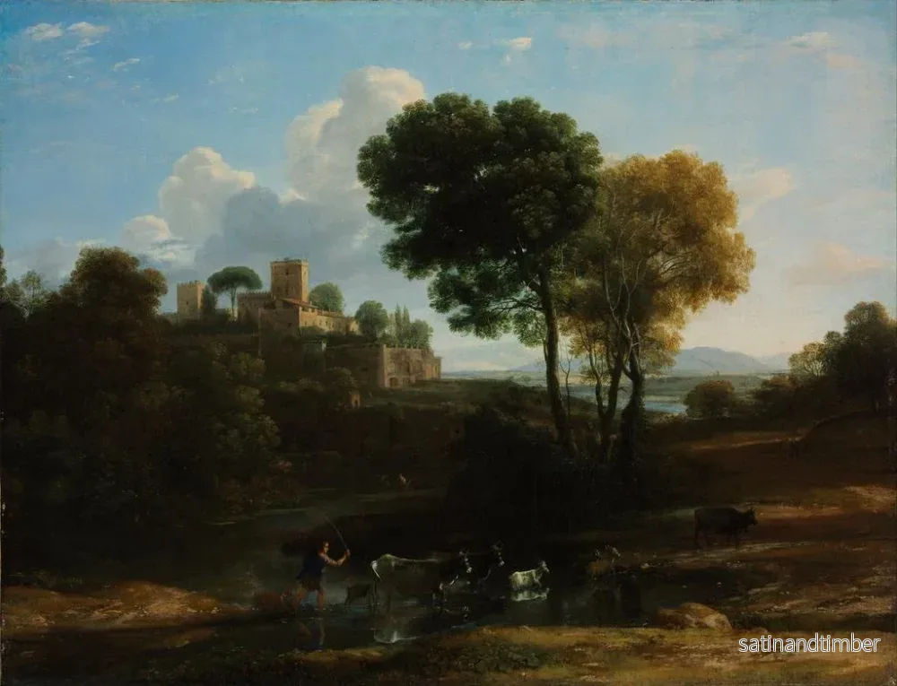 Reproduktion av målningen Villa i den romerska landsbygden - Claude Lorrain - Bild 2
