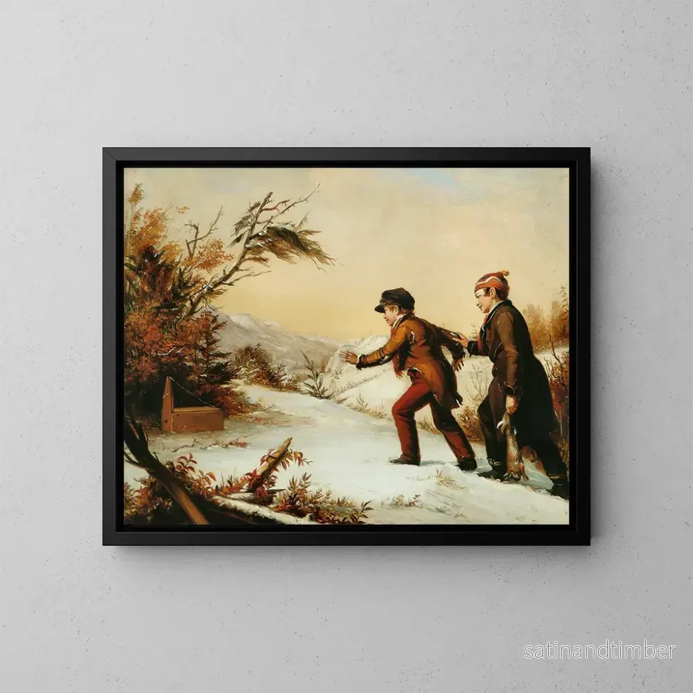 Reproduktion av målningen Le piège se referme - William Sidney Mount