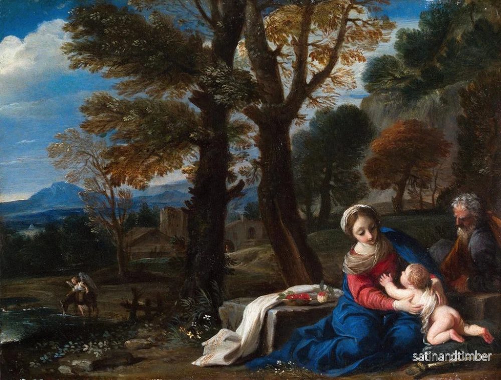 Reproduktion av målningen Le repos pendant la fuite en Égypte - Pier Francesco Mola - Bild 2