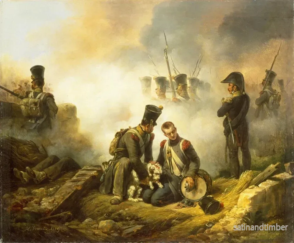 Reproduktion av målningen Le chien du régiment blessé - Horace Vernet - Bild 2