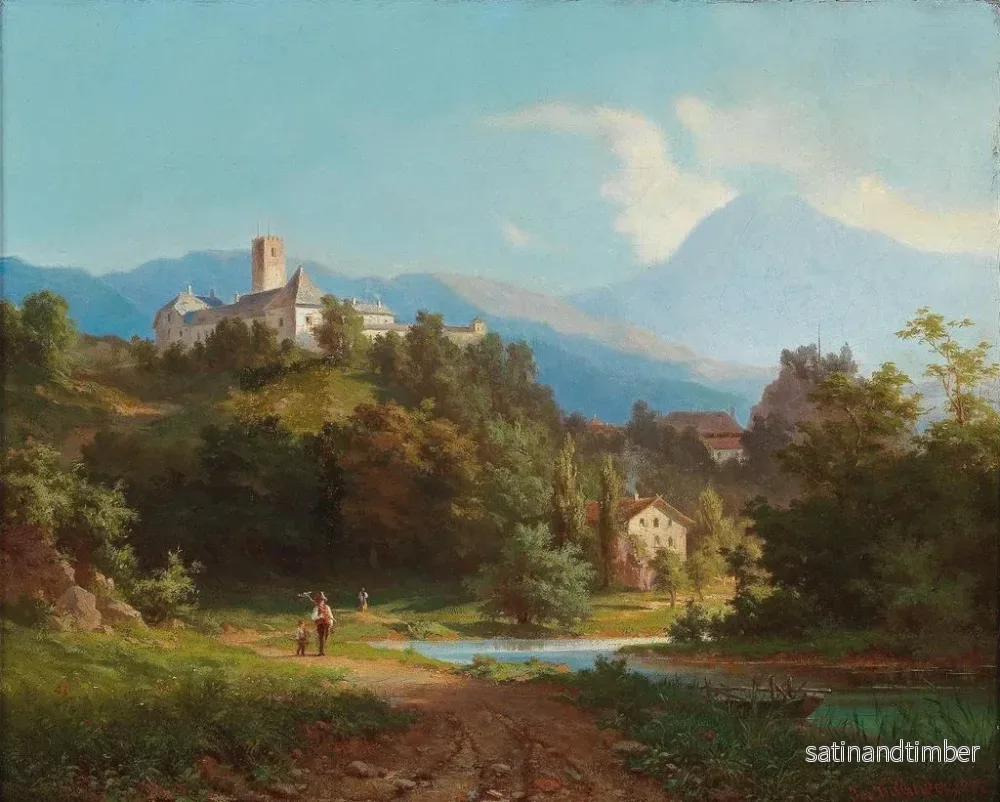 Reproduktion av målningen Vy av ett slott - Josef Willroider - Bild 2