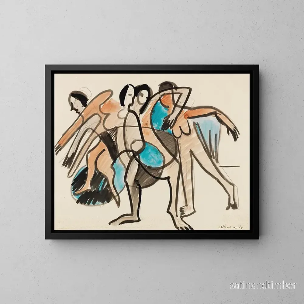 Reproduktion av målningen Dansgrupp - Ernst Ludwig Kirchner
