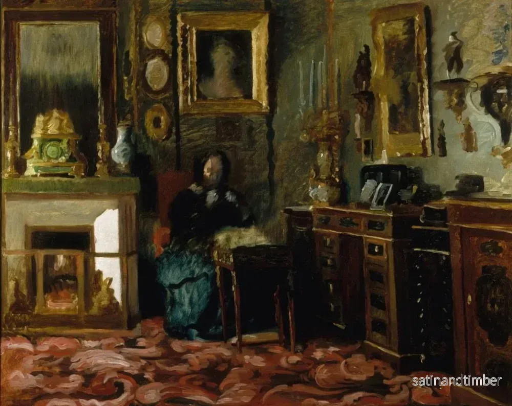 Reproduktion av målningen Le salon de Madame de Balzac, rue de la Fortune - Jean François Gigoux - Bild 2