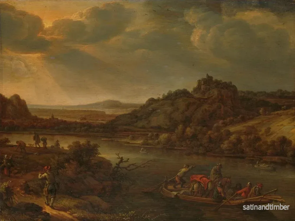 Reproduktion av målningen Vue de rivière avec ferry - Herman Saftleven - Bild 2