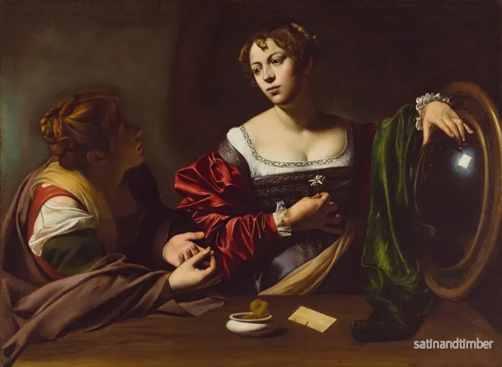 Reproduktion av målningen Martha och Maria Magdalena - Le Caravage - Bild 2