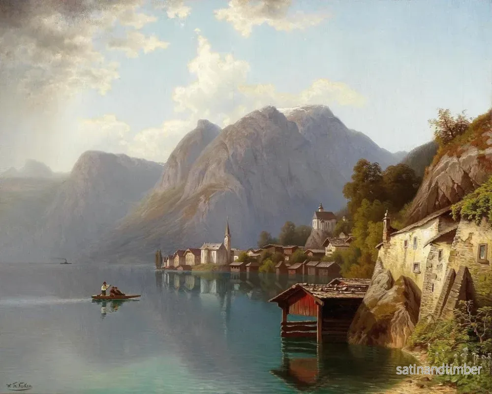 Reproduktion av målningen Vue de Hallstatt - Theodor Nocken - Bild 2