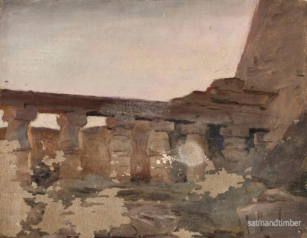 Reproduktion av målningen av Karnak-templet för Amon under resan till Egypten - Jan Cybis - Bild 2