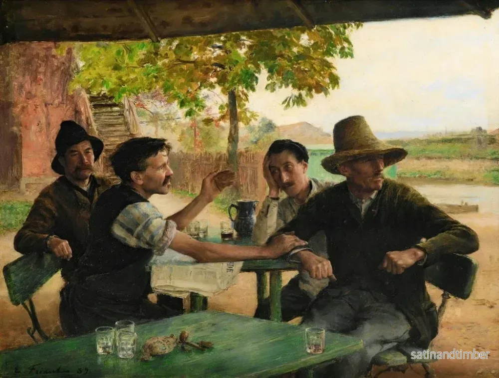 Reproduktion av målningen La discussion politique - Émile Friant - Bild 2