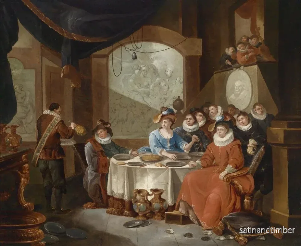 Reproduktion av målningen Elegant sällskap vid en festmåltid - Frans Xaver Hendrick Verbeeck - Bild 2