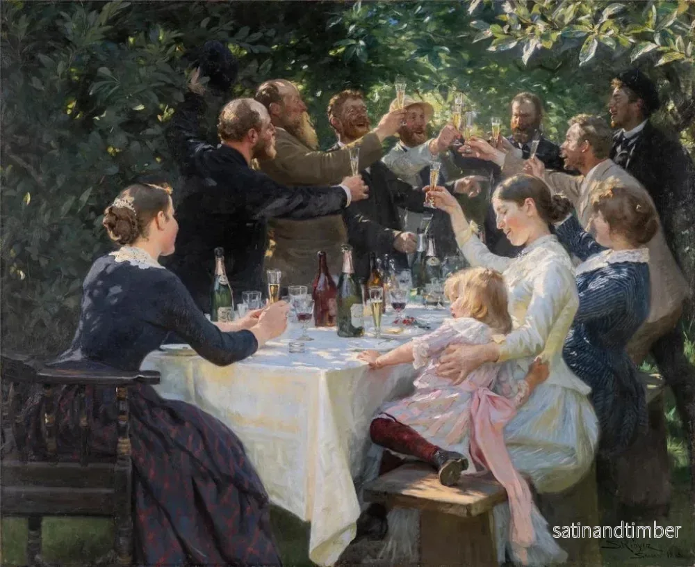 Reproduktion av målningen Hip Hip Hourra, konstnärsfest i Skagen - Peder Severin Krøyer - Bild 2
