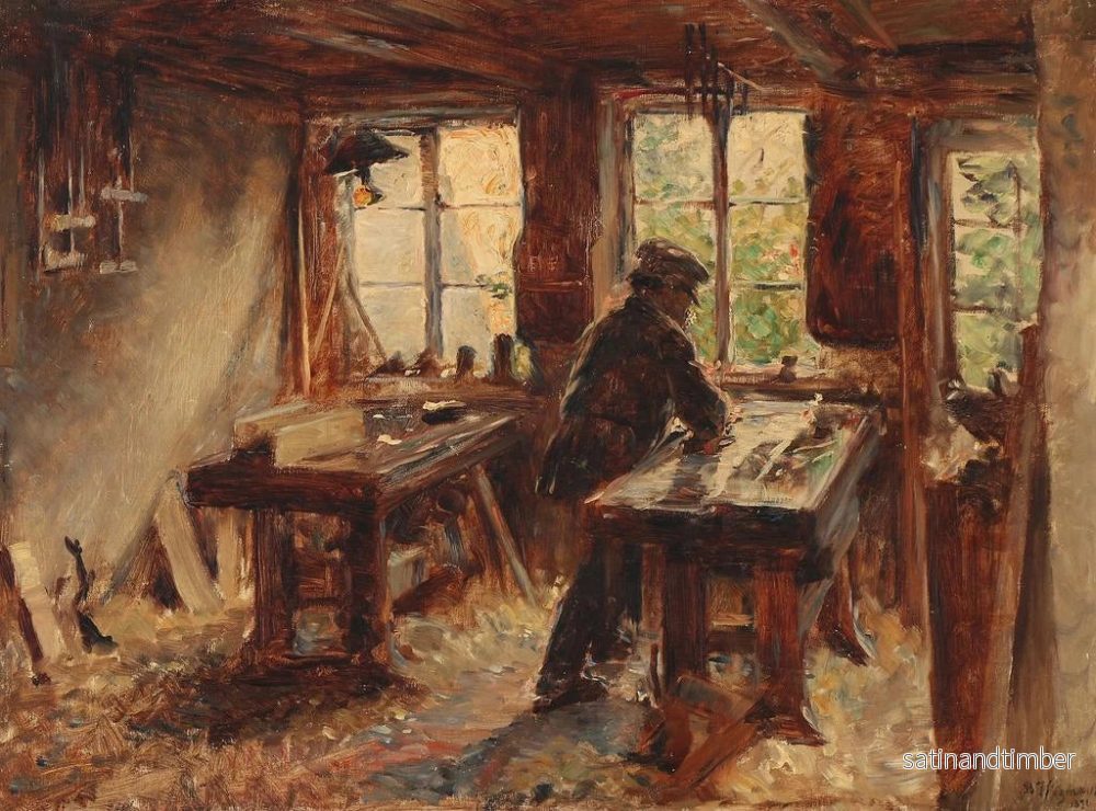 Reproduktion av målningen I snickeriarbetarens verkstad - Bertha Wegmann - Bild 2