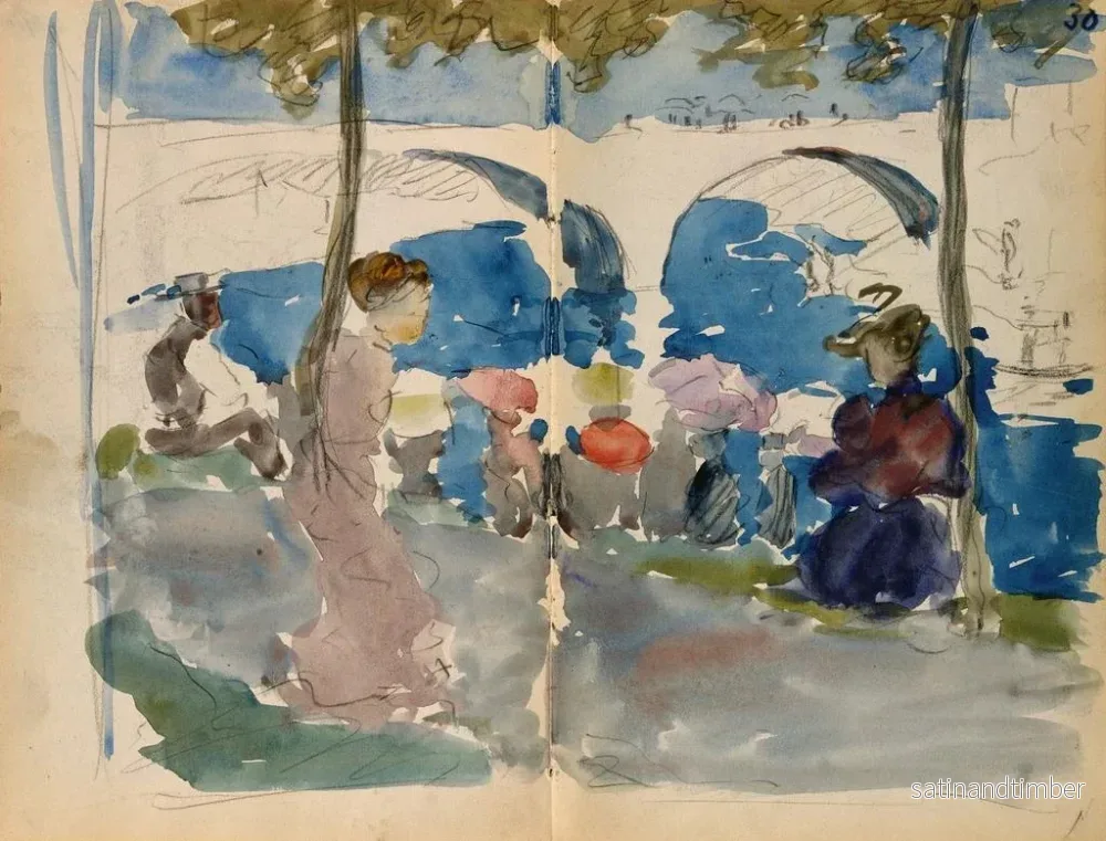 Reproduktion av målningen Skissbok av Paris - Maurice Prendergast - Bild 2