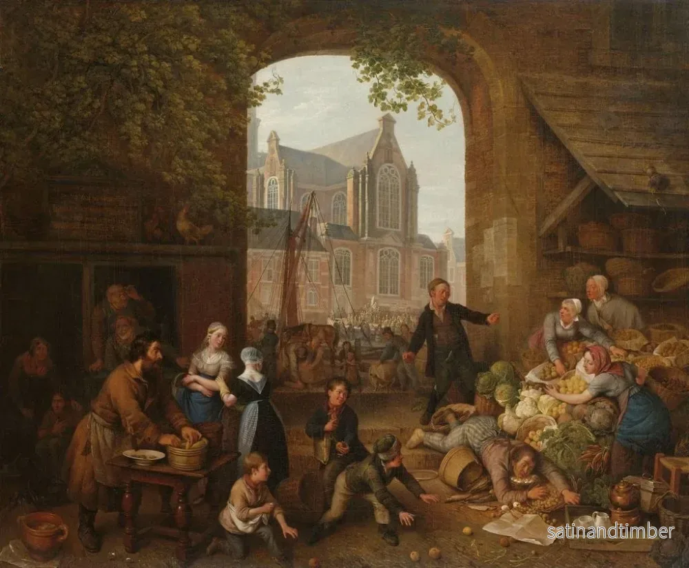 Reproduktion av målningen av två fyllona på marknaden nära Westerkerk i Amsterdam - Peter Paul Joseph Noël - Bild 2