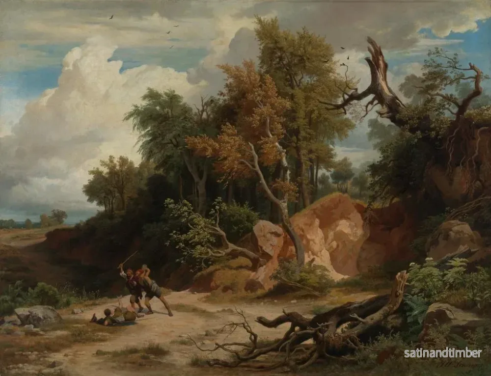 Reproduktion av målningen Midday, attacken av resenären - Johann Wilhelm Schirmer - Bild 2