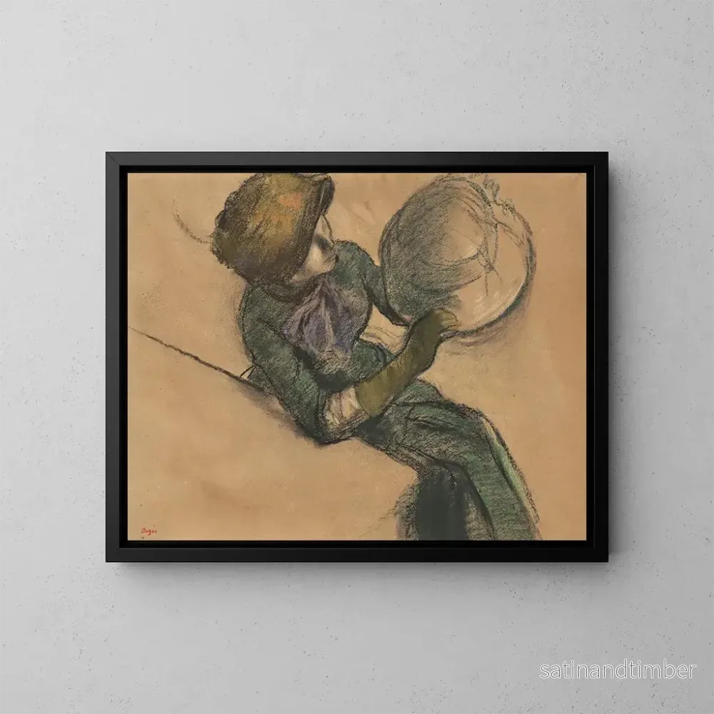 Reproduktion av målningen av en kvinna med hatt - Edgar Degas