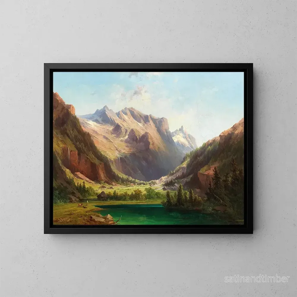 Reproduktion av målningen Le Stappitzersee nära Mallnitz, Kärnten, Sauleck, Klberspitze och Seebachalpe – Georg Geyer Reproduktion av målningen Le Stappitzersee nära Mallnitz, Kärnten, Sauleck, Klberspitze och Seebachalpe – Georg Geyer