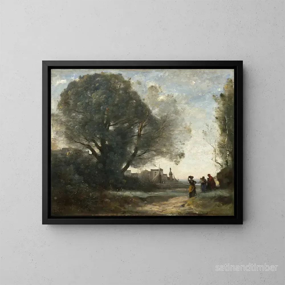 Reproduktion av målningen Souvenir de Terracina – Jean-Baptiste-Camille Corot Reproduktion av målningen Souvenir de Terracina – Jean-Baptiste-Camille Corot