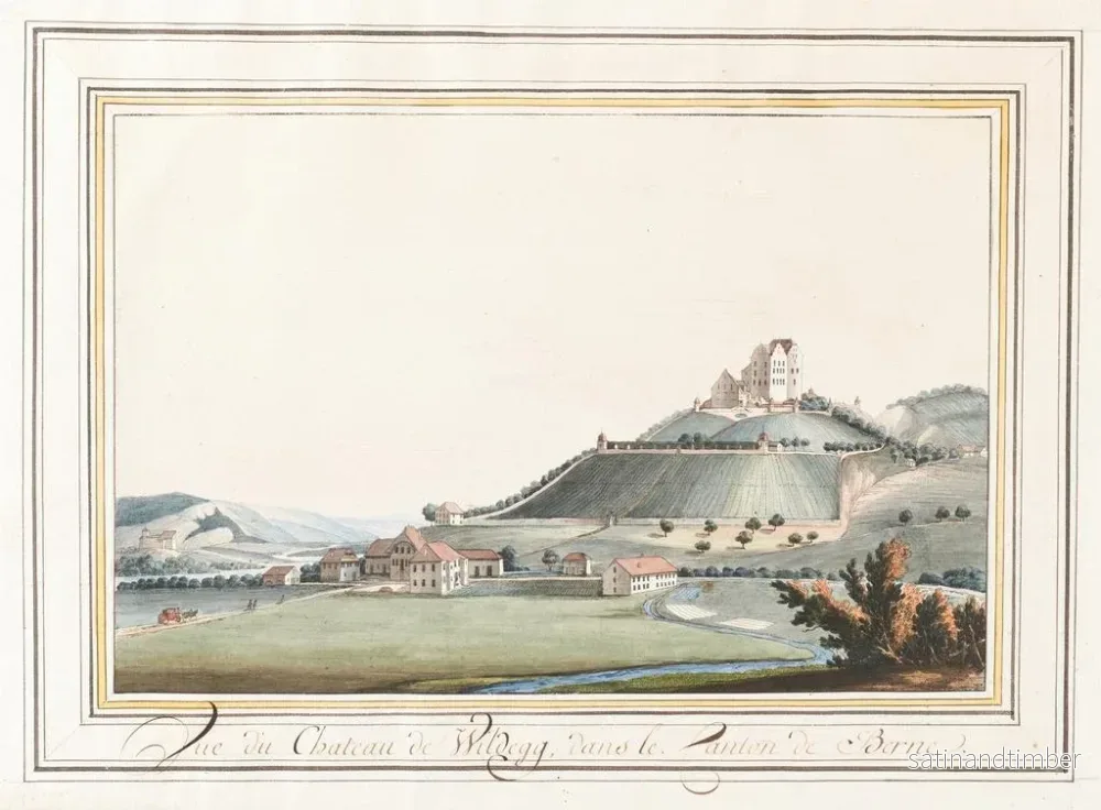 Reproduktion av målningen Vue du château de Wildegg dans le canton de Berne - Caspar Wolf - Bild 2