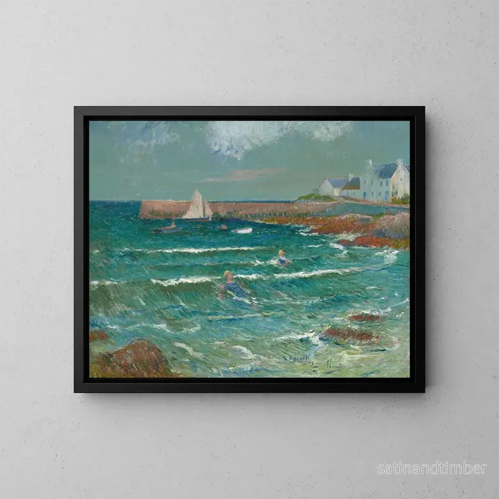 Reproduktion av målningen Baignade à la mer à Lomener - Henry Moret