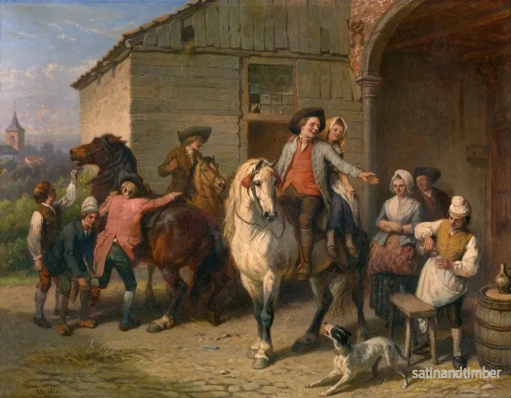 Reproduktion av målningen Cavaliers à l'auberge - Jean-Baptiste Madou - Bild 2