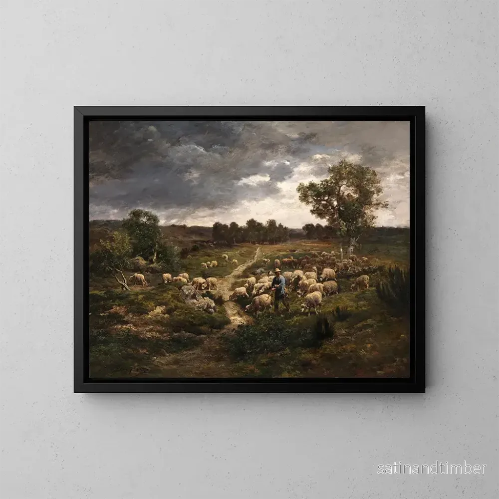 Reproduktion av målningen Moutons - Charles Émile Jacque