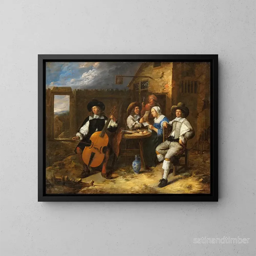 Reproduktion av målningen av musikkompaniet - Gillis van Tilborgh
