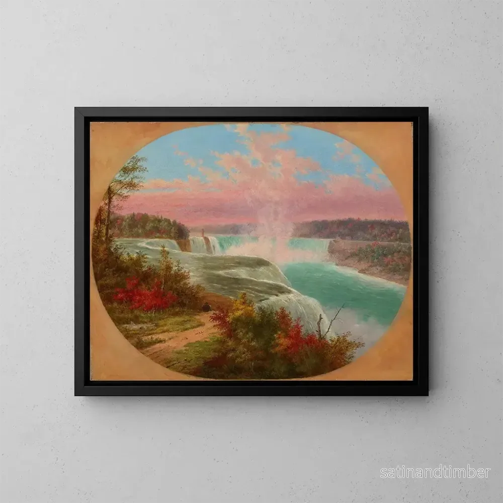 Reproduktion av målningen av konstnären vid Niagara - Cornelius David Krieghoff
