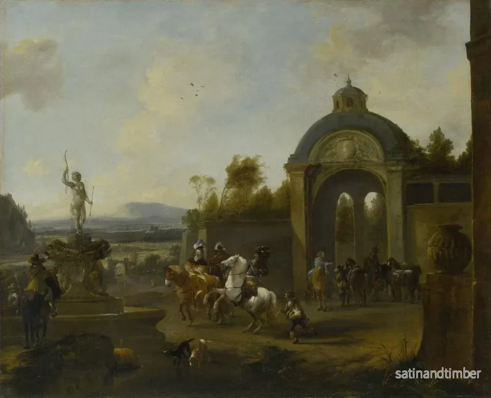 Reproduktion av målningen Jakt vid fontänen - Pieter Wouwerman - Bild 2