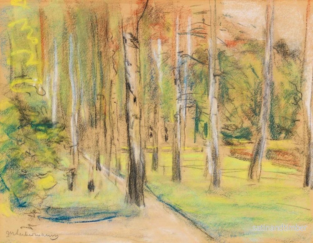 Reproduktion av målningen Längd: Konsttryck av Allée de bouleaux à Wannsee vers le nordväst - Max Liebermann - Bild 2